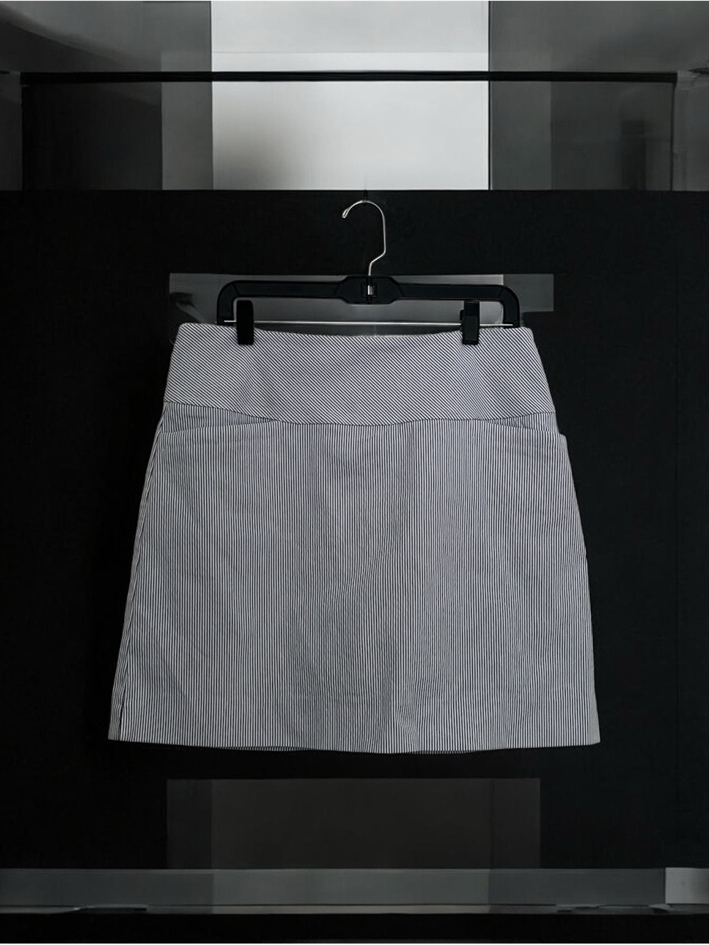 Women’s Striped Mini Skort in Blue and White Size L